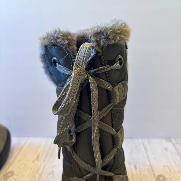 Baretraps Women’s 8M Winter Boots Gray Faux Fur Waterproof Lace Up Snow Boots - Picture 5 of 16